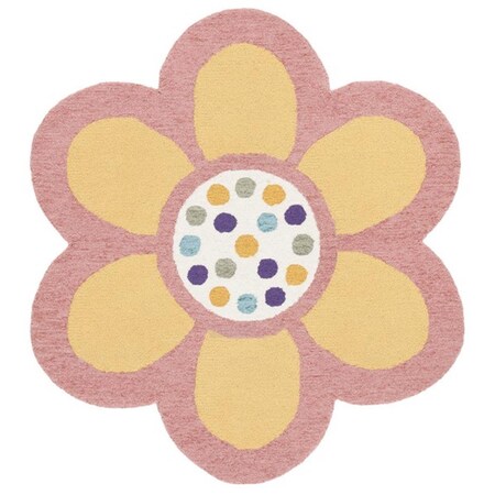 Safavieh 5 x 5 ft. Novelty Round Vintage Polypropylene Rug, Pink & Yellow NOV608U-5R